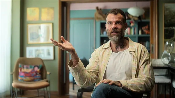 Interview moment in documentary "Abandoned: The Woman in the Decaying House"
