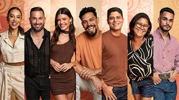 Cast members line up colorfully for Big Brother Brasil 25.