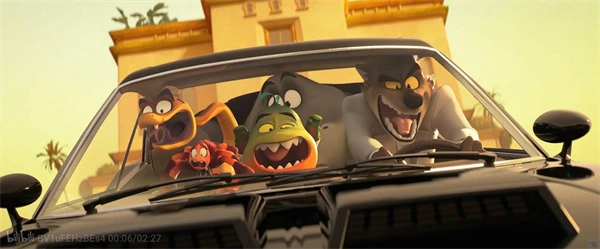 The Bad Guys 2 gang driving fast in car chase